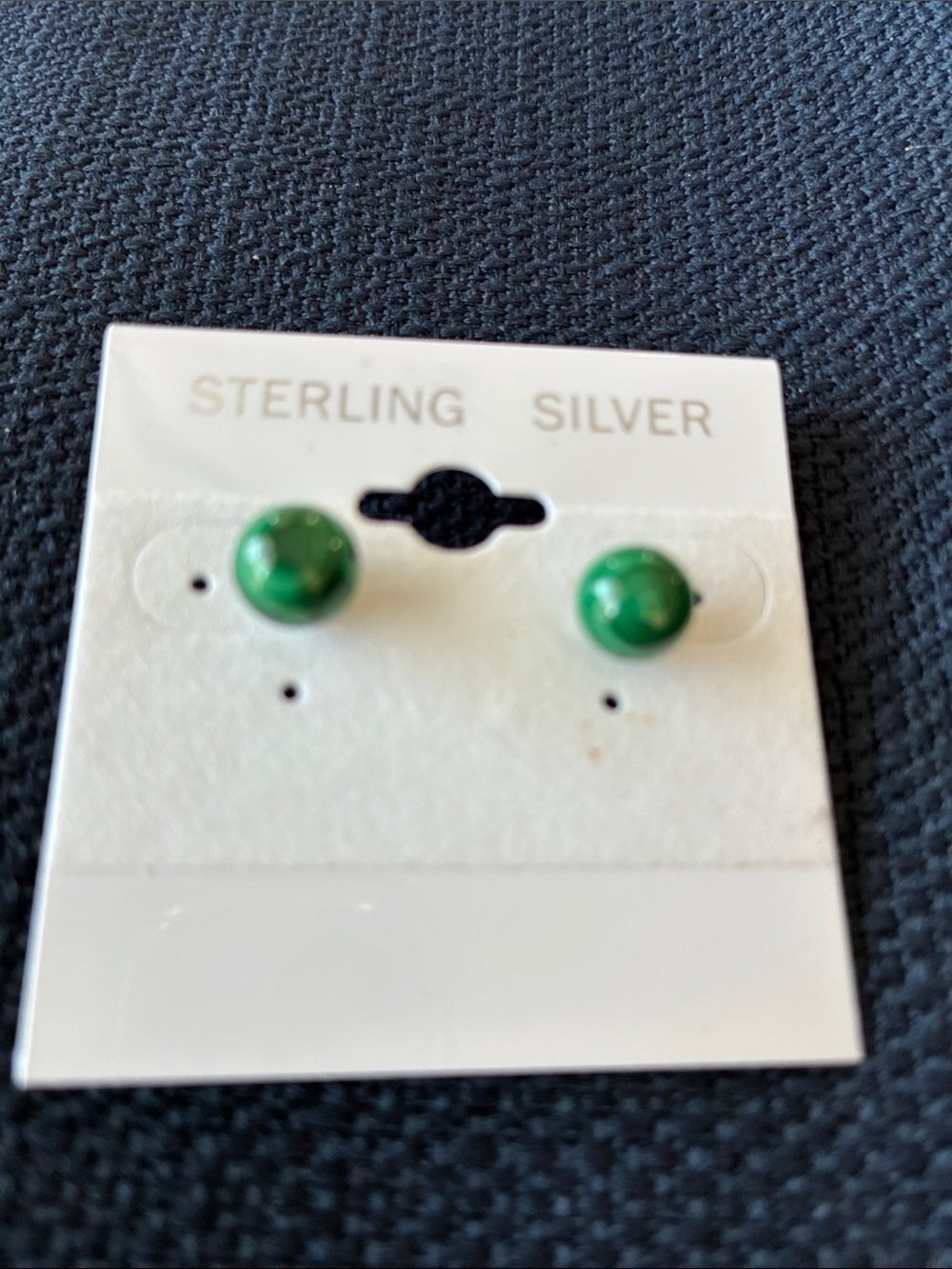 Green Stone Stud Earrings